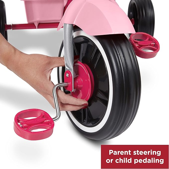 Radio Flyer Stroll N Trike Grows with Child, Converts from Parent Steering to Pedaling for Ages 1-5, Features Safety Harness, UV-Protection Canopy, Cup Holder, Toy Storage, and More, Amazon Exclusive