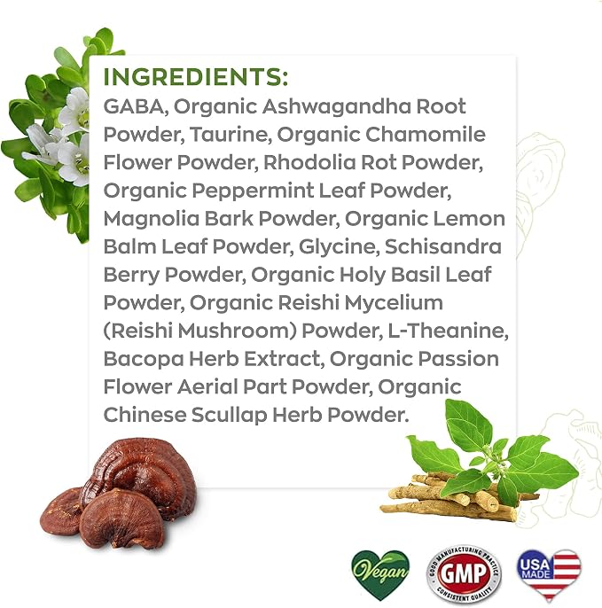 DeStress All-Natural: Veggie Capsules, with B Vitamins, Magnesium, Ashwagandha and L-Theanine Supplement, Anxiety Relief, 30 Veggie Capsules, Stress Relief Supplement Organic Health Labs