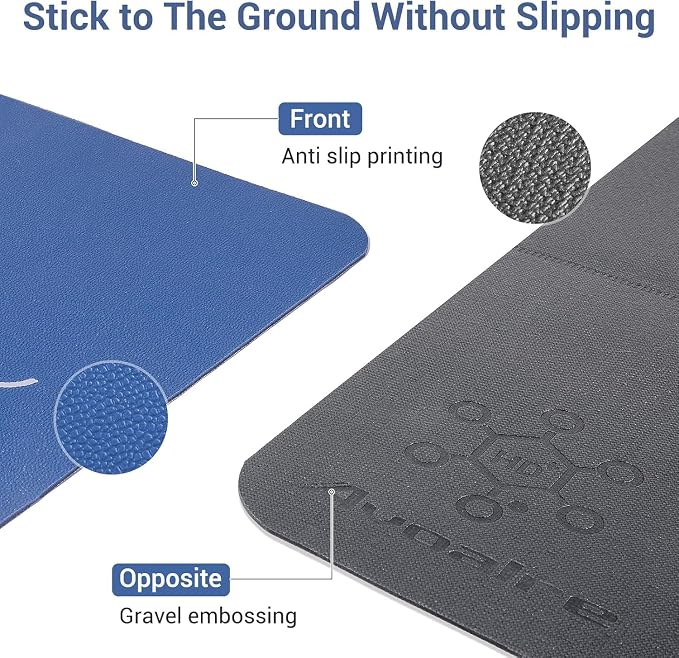 Avoalre Yoga Mat Foldable - Textured Non Slip Exercise Mat -Travel Lightweight Hot Yoga Mat with Carry Bag for Pilates & Home Workouts (72" L x 32" W x 3mm Thick)