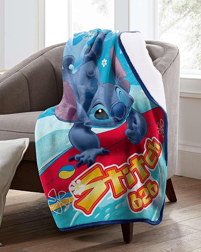 Disney Sitich Blanket Stitch 626 Double Sided Silk Touch Lap Throw Blanket 46" x 60"