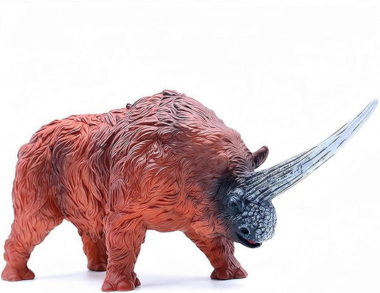 Gemini&Genius Ancient Rhino Action Figure Toy, Rhinoceros Toy Figurine Wild Animal Toy, Elasmotherium Animal Toy for Kids (Woolly Rhinoceros)
