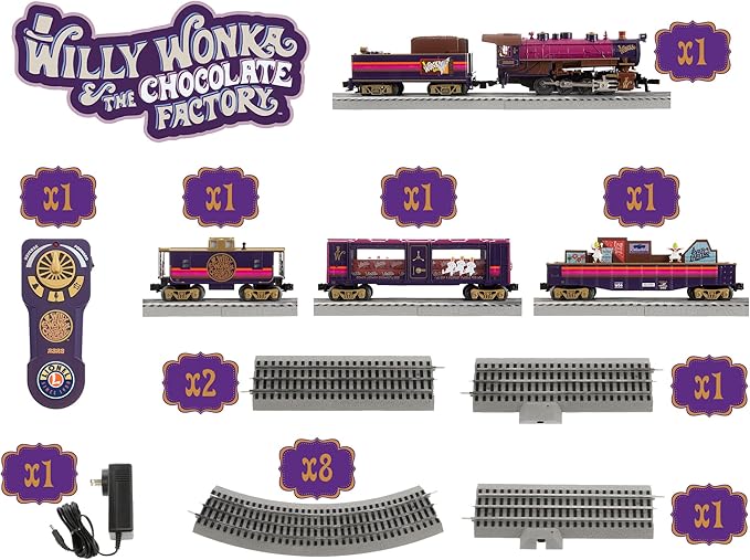 Lionel Willy Wonka & The Chocolate Factory LionChief 5.0 Electric O Gauge Train Set with Bluetooth & Remote