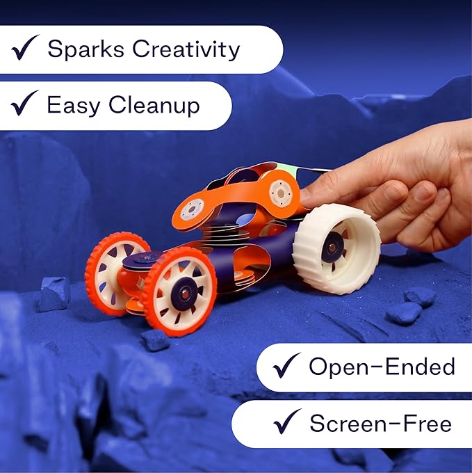 Clixo Mars Station Pack – 48 Magnetic Pieces, 14 Shapes – Flexible STEM Building Glow-in-The-Dark Set with All-Terrain Wheels & Galactic Adventure – Build Rovers, Spaceships & Labs – Ages 6+
