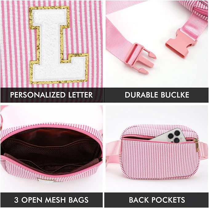 YOOLIFE Gifts for Girls Teen Girls Birthday Gifts - Personalized Gifts for Women | Fanny Pack Gifts for Daughter Sister Friends | Initial Crossbody Bag Belt Bag | Birthday Gifts Teens Girls Purple D