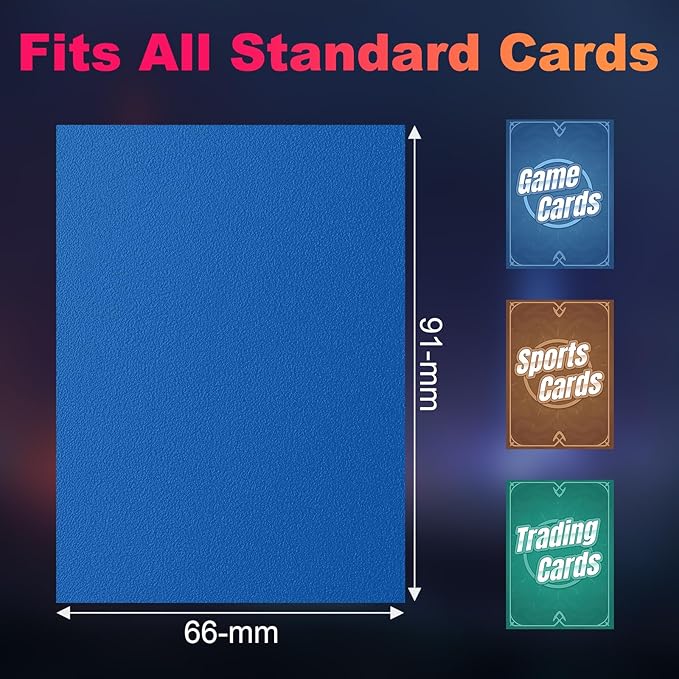 200 Pack Card Sleeves, Matte Dual Trading Card Sleeves with Opaque Back & Smooth Shuffle, Tear Resistant Card Protectors for MTG, TCG and Game Cards (Wisdom Blue)