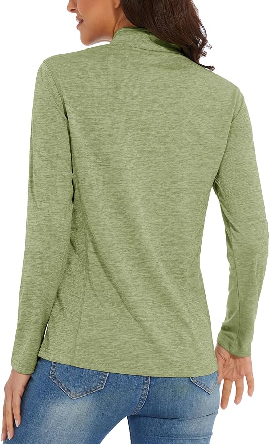 MAGCOMSEN Women's UPF 50+ Sun Shirts Long Sleeve 1/4 Zip Pullover Quick Dry Workout Hiking Tops Running Athletic Shirts