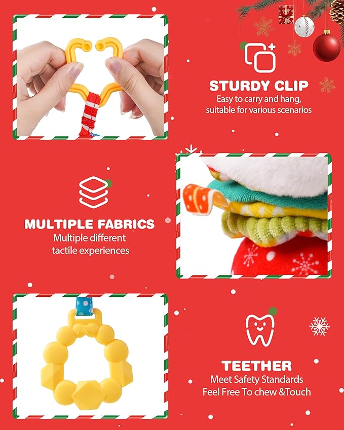 Jollybaby My Baby First Christmas Musical Hanging Toys for Toddler 0-6-12-36 Months, Car Seat Stroller Crib Toy, Christmas Stocking/Socks Stuffers Gifts for Tummy Time Infants/Newborns Boy and Girl