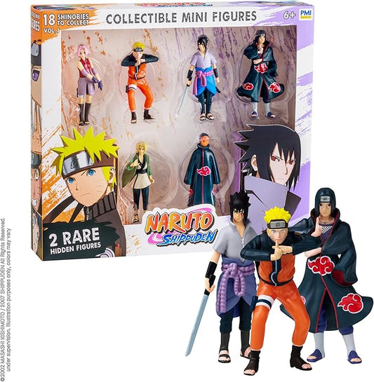 Naruto Shippuden Collectible Mini Figures 8-Pack Deluxe Box – Multiple Assortments with Naruto, Sasuke, Kakashi, Itachi & More Characters (Assortment C)