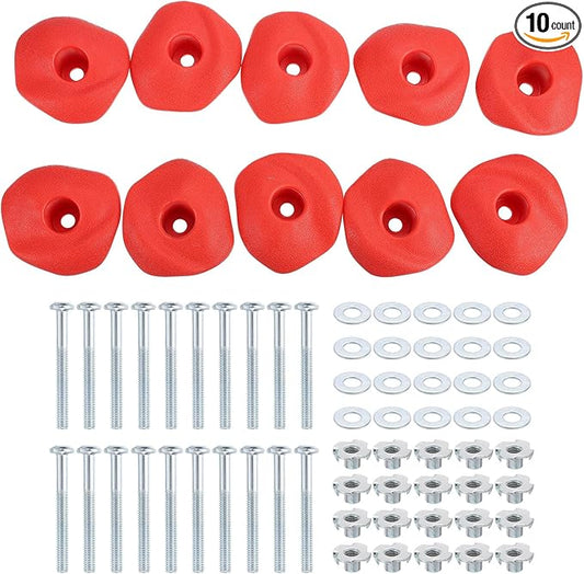 PATIKIL Rock Climbing Holds, Climbing Rock Wall Grips Play Set Climber Attachments with Single Holes for Playground