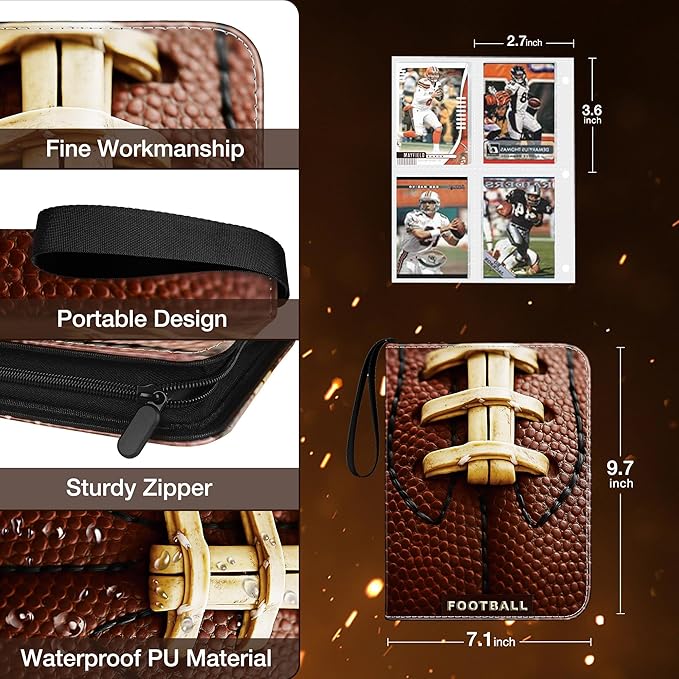 RONMONG Football Card Binder,2025-2026 Sports Trading Card with Sleeves Holder Album,440 Pockets Rugby Card Holder Sheets Display Storage Protectors for Collectors Boys and Girls Gift