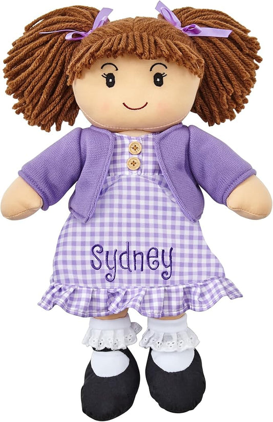 Let's Make Memories Personalized Rag Doll - Mini-Me Doll - Doll for Girls - Toy for Girls - Light Brown Hair