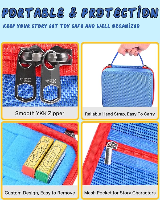 RAIACE Hard Travel Case Compatible with Little Tikes for Story Dream Machine Books Starter Set, Travel Storage Hard Bag.(Case Only!) - Blue