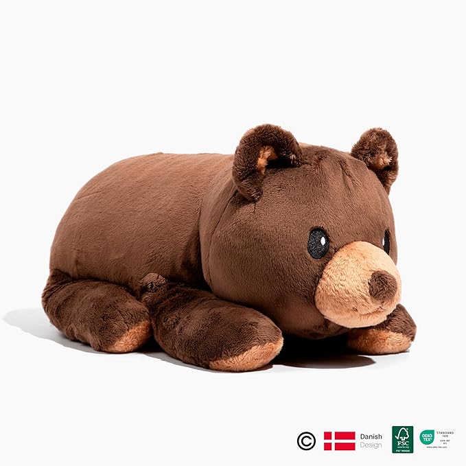 Brease 5 lb Unscented Weighted Brown Teddy Bear Plush Toy - Gentle Companion for Children and Adults, Soft Plushie for Boys and Girls, Snuggly Bear for Comfort, Calm, and Gentle Embrace