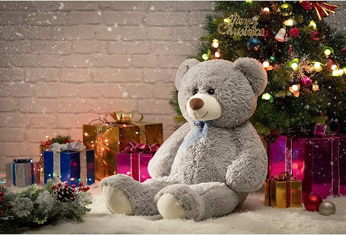 HollyHOME Big Teddy Bear Large Teddy Bear Stuffed Animal Birthday Valentines Day Plush for Kids and Girlfriend 36 inch Gray