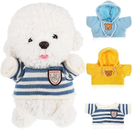 Toyvian Stuffed Bear Clothes Toy Clothes for Dolls - Plush Toy Bear Sweater Outfits - Plush Bear Dolls Hoodie 3PCS - 2 Bear Hoodies and 1 Bear Sweater for Crafts
