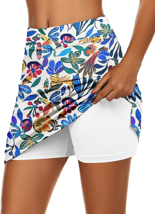 Ekouaer Women's Active Performance Skort Lightweight Skirt for Golf Tennis | Built-in Shorts, A Line, High Waisted, Tummy Control, Pickleball, Running, Workout, Sports, Skorts for Woman