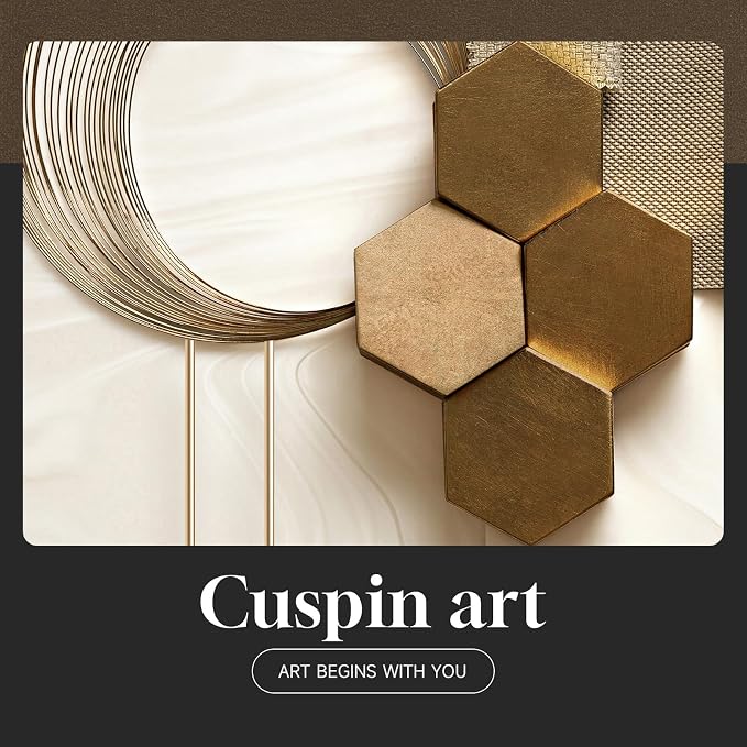Large Framed Modern Luxury Gold Wall Art for Living Room, 3 Piece Bright Style Art Prints Paintings Artwork for Walls, Bronze Gold Geometric Pictures for Hallway Stair Office Wall Decor 20x30 In