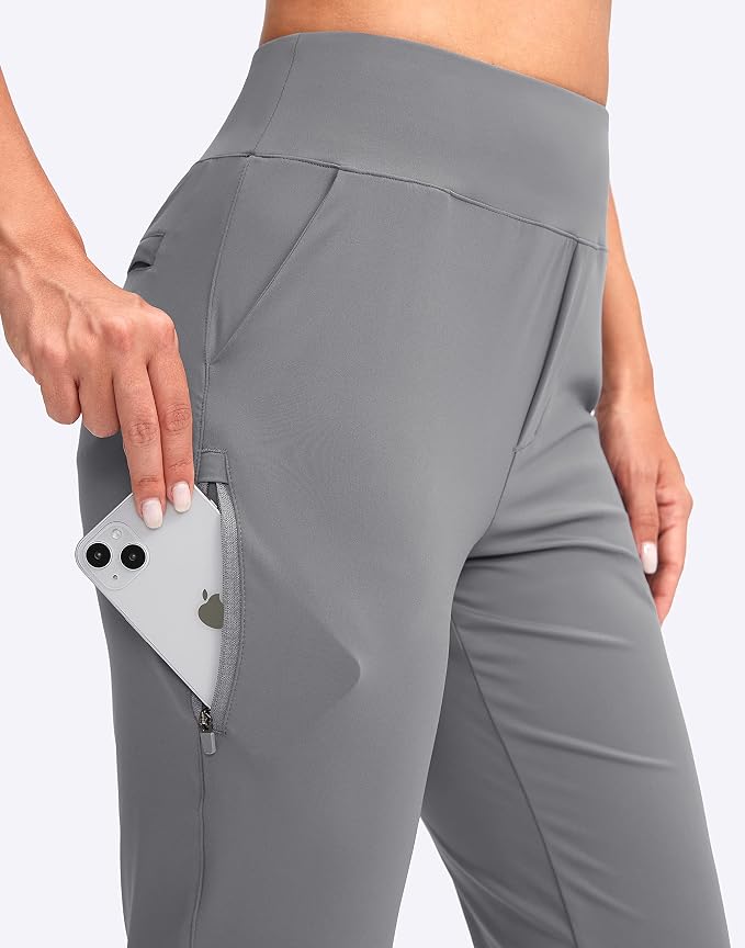 YYV Women's Golf Pants High Waist Stretch Ankle Pants with Pockets | Work Ankle Pants, Dress Pants with 4 Pockets, For Yoga Business Travel Casual