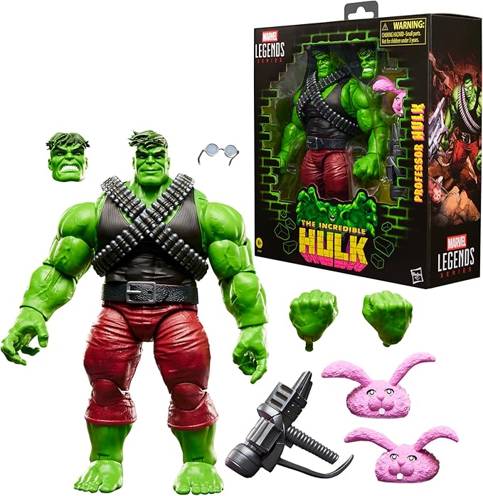 Marvel Legends Series Professor Hulk, Incredible Hulk Comics Collectible 6-Inch Scale Action Figure Set