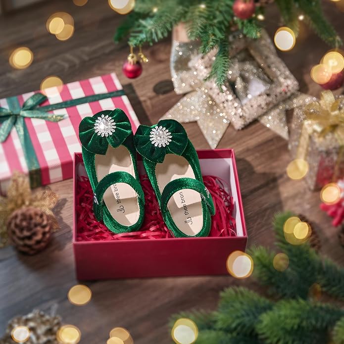 THEE BRON Mary Jane Ballet Flats - Girls' Dress Shoes with Hook & Loop Closure