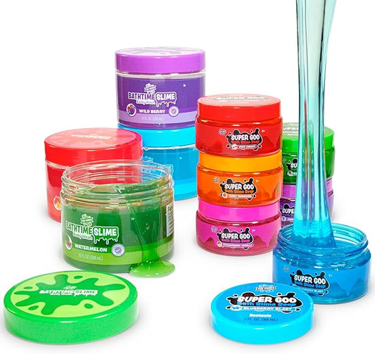 Tub Works Bath Soap & Slime Body Wash, Variety Pack | Nontoxic | Stretchy, Squishy Slime Soap & Gooey, Playful Sensory Fun Kids & Toddler Bath Toys (10 Piece Set)