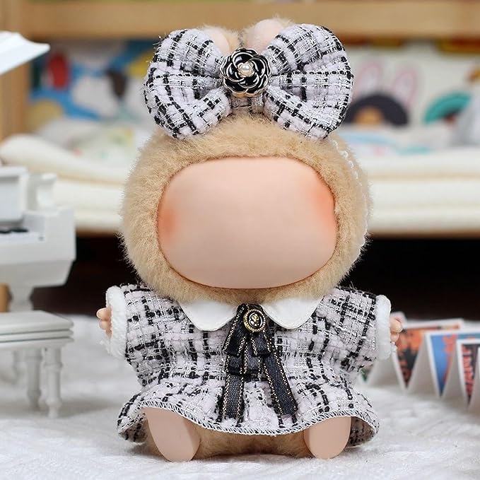 Clothes Fit for 17CM Doll, Fashion Doll Clothes Outfit Set Cute Theme Designer Toys Dress Accessories for Collector Fans Display (White Tweed Jacket)
