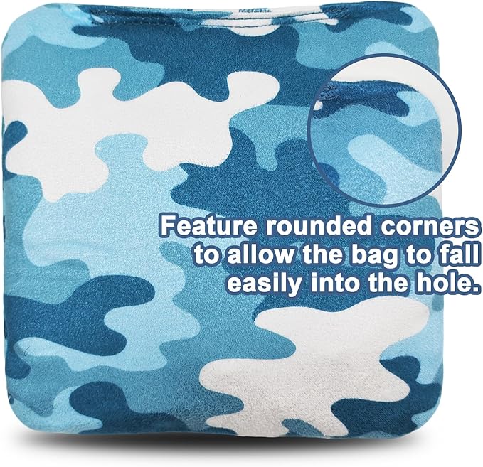 Dual Sided Corn Hole Bags Professional Cornhole Bags Set of 8 Regulation Corn Hole Bean Bags Slick and Stick