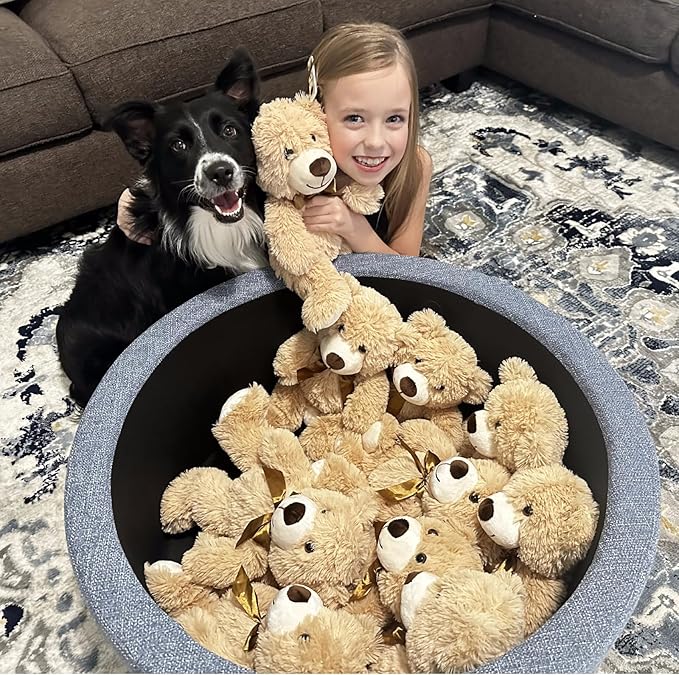 MaoGoLan Bulk Teddy Bear Baby Shower, 10 Packs Small Teddy Bear Stuffed Animals in Bulk,13.5" Small Stuffed Bears Plush for Wedding,Birthday,Christmas, Party Decorations