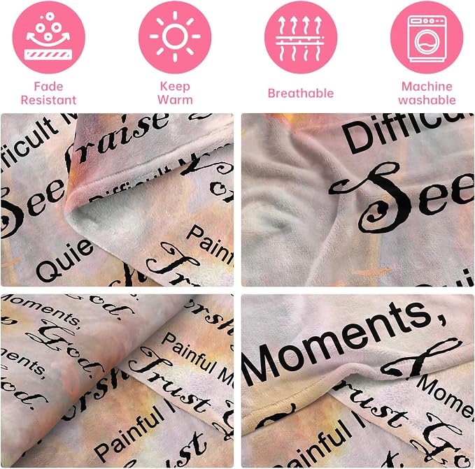 COMFAR Christian Gifts for Women Faith, Inspirational/Religious/Spiritual/Baptism Gifts for Adults/Girl, Soft Throw Blankets for Women/Men, First Holy Communion Gifts for Girls 40"x 50"