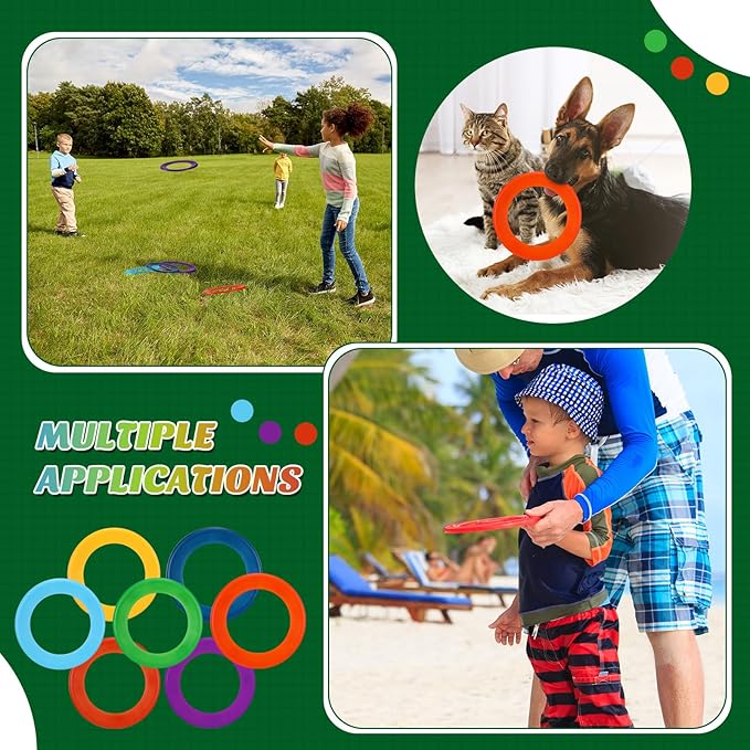 Lenwen Flying Discs Bulk Flying Rings for Kids Sports Outdoor Disc Toy Party Favor for Camping Yard Lawn Backyard Garden Pets Games Party Favors, Assorted Colors, 10 inch