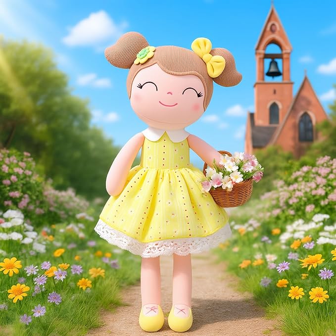 Gloveleya Baby Girl Plush Doll – 16 Inch Soft Snuggle Doll, Cute Toddler Gift with Gift Box, First Baby Doll for Girls, Birthday, Christmas & Holiday Present