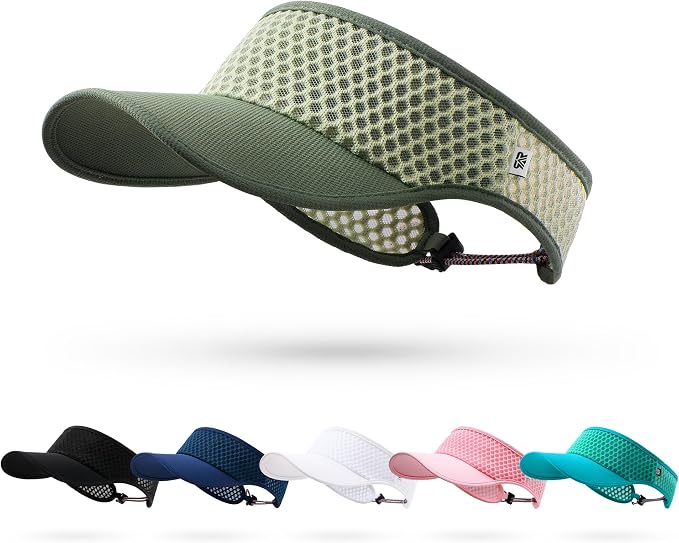 LONGLONG Sports Sun Visor Hat with Non-Slip Toggle Breathable for Women Men | Adjustable Quick Dry Moisture-Wicking Soft Lightweight Mesh Sun Protection Cap Golf Tennis Pickleball Running Garden Hiking