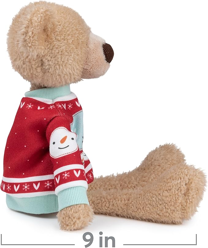 GUND Toothpick with Holiday Sweater, Classic Teddy Bear Stuffed Animal for Ages 1 and Up, Beige/Red/White, 15”