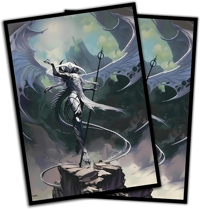 Angel Horror Card Game Sleeves - 102 Pack Textured Back - Perfect for MTG Atraxa Praetor's Voice Commander - Custom Art Sleeves for Magic The Gathering and Other Trading Card Games