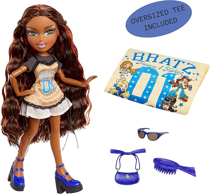Bratz Stylin' Sasha Fashion Doll with Customizable T-Shirt for You and Accessories