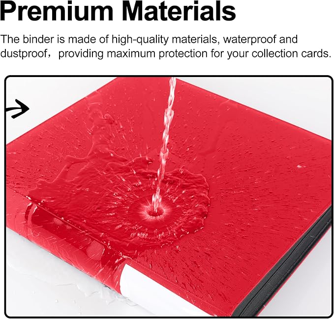 Top Loader Binder for Cards, 9 Pocket, Holds Up to 360 Toploaders with Ringless 20 Double-Sided Sleeves, Side Loading Top Loader Card Binder with Zipper for Trading Sports Cards in 3" x 4" Toploaders