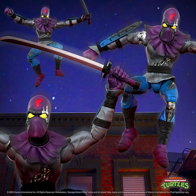 Super7 ULTIMATES! Teenage Mutant Ninja Turtles Foot Soldier (Battle Damaged) - 7" TMNT Action Figure with Accessories Classic Cartoon Collectibles and Retro Toys