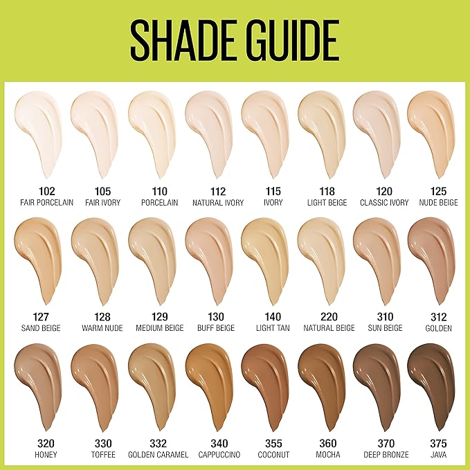 Maybelline Super Stay Full Coverage Liquid Foundation Active Wear Makeup, Up to 30Hr Wear, Transfer, Sweat & Water Resistant, Matte Finish, Toffee, 1 Count