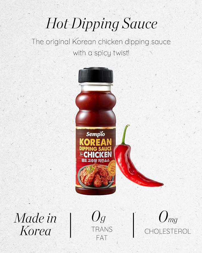 Sempio Korean BBQ Sweet & Spicy Dipping Sauce for Chicken, 11.46oz / 325g | Made with Authentic Gochujang, Perfect Sauce & Glaze for Fried Chicken, Wings, Tempura, or Grilled Meats, Zero Trans Fat