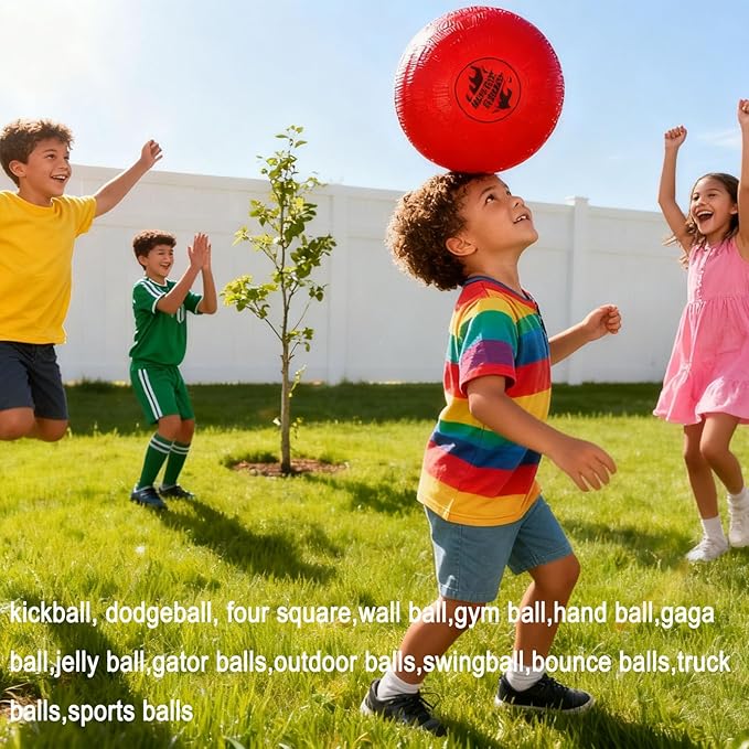 3-Pack 10 Inch Dodgeball Balls Playground Ball Kickball Handball for Kids for Indoor Outdoor Games Four Square Balls Rubber Bouncy Balls Includes Pump