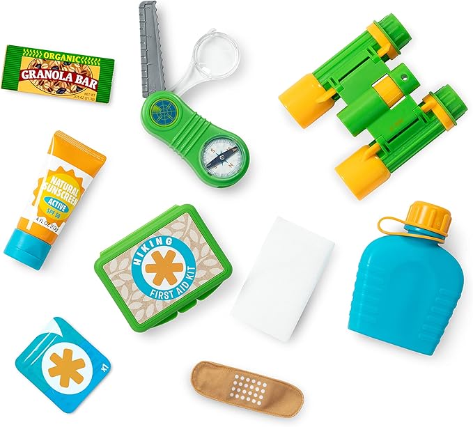 Melissa & Doug Let’s Explore Hiking Play Set – 23 Pieces Toddler Nature Toys, Hiking Toys for Kids Ages 3+