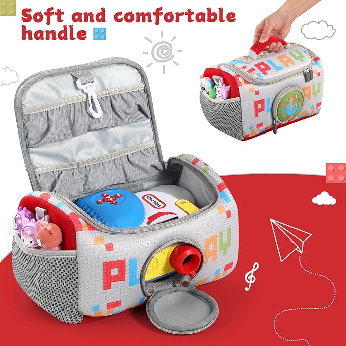 Carrying Case Compatible with Little Tikes for Story Dream Machine Books Starter Set, Portable Storage Bag with Handle and Shoulder Strap for Storytime, Storybook, Character Accessories (Play)
