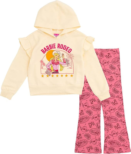 Barbie Girls Fleece Hoodie and Leggings Outfit Set Toddler to Big Kid Sizes (2T - 18-20)