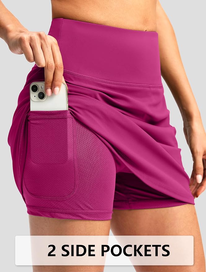 G Gradual 16"/18" Skorts for Women Golf Skirt with 2 Pockets Summer Casual | Built-In Shorts, High Waist, Soft 4-Way Stretch, Breathable Mesh Liner, Tennis Pickleball Athletic Wear, Easy To Match