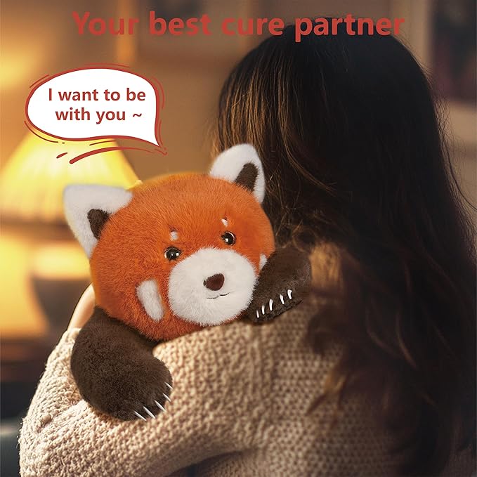 Niuniu Daddy 14" | 3.5 Pound Red Panda Weighted Stuffed Animal, Red Panda Pillowfort Plush Lap Animal Toys for Kids Adults Baby, Plushy Body Pillow for Sleep Hugging Present Birthday Christmas Holiday