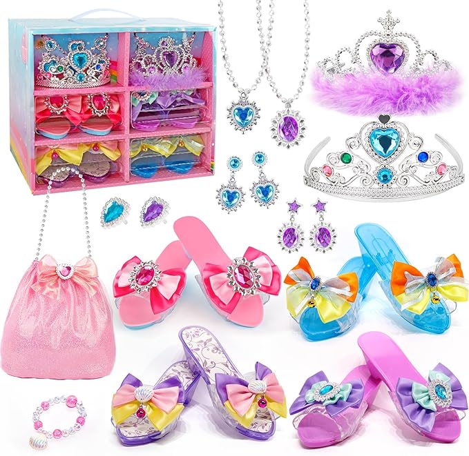 Princess Dress Up Toys for Little Girl,Jewelry Boutique Role Play Gift Set,Toddler Dress Up Kids Toys for 3-6 Years Girls Birthday Party