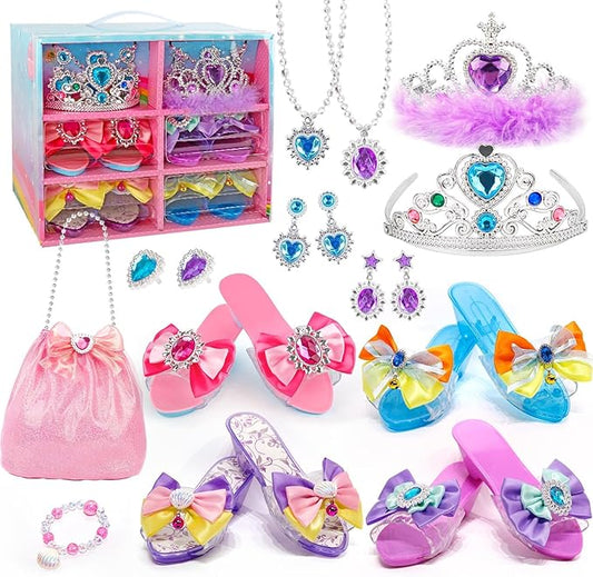 Princess Dress Up Toys for Little Girl,Jewelry Boutique Role Play Gift Set,Toddler Dress Up Kids Toys for 3-6 Years Girls Birthday Party