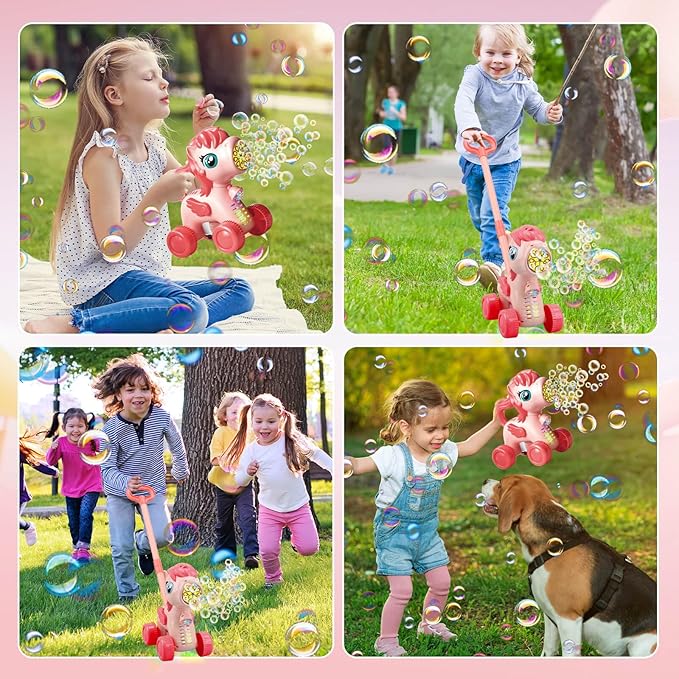 Bubble Lawn Mower for Kids Toys Age 3 4 5 Year Old: Unicorn Bubble Machine for Toddlers 1-3, Backyard, Travel, Party, Outdoor Toddler Toys, Birthday Gifts for Toddler Girls