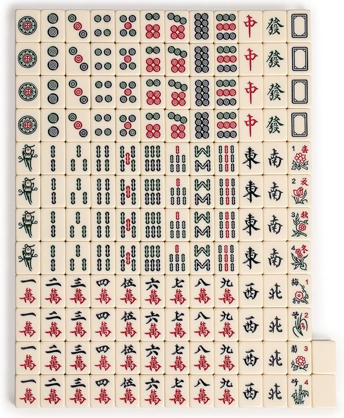 Small Size Chinese Mahjong Set, “Rogue Classic” with 146 Ivory Colored Tiles, Vinyl Case, Wind Indicator and Dice - for Chinese Style Gameplay Only [經典象牙」中國麻將] by Yellow Mountain Imports