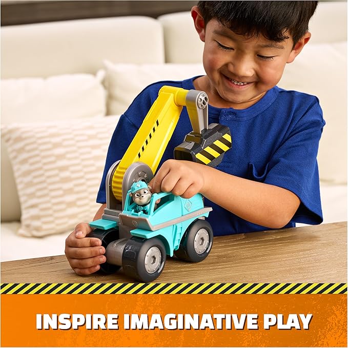 Rubble & Crew Motor Mega Hammer Vehicle, 10-Inch Construction Truck with Motor Action Figure, PAW Patrol Kids Toys for Boys & Girls Ages 3 and Up